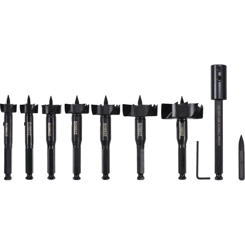 Self-Feed Wood Drill Bit Kit, 8 Pieces, High Carbon Steel Duraquip Inc