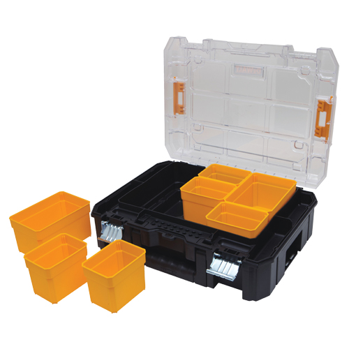 Organisateur avec couvercle transparent TSTAK V, 17-1/4" x 13" x 6", Noir Duraquip Inc