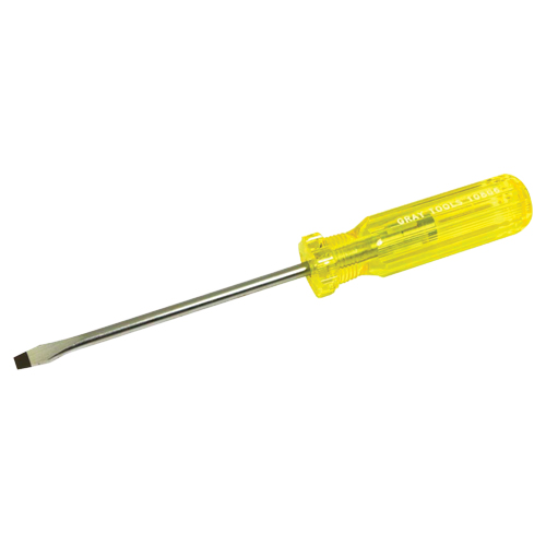 Slotted Screwdriver, 1/4", 9-7/16" L, Plastic Handle Duraquip Inc