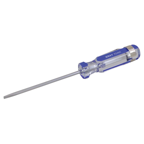 Tournevis &agrave; fente, Tige de 1/8", Ronde, 5-1/2" lo, Prise en Plastique Duraquip Inc