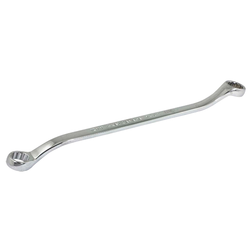 Box End Wrench, 12 Point, 12 mm x 13 mm, 15° Offset, Chrome Finish Duraquip Inc
