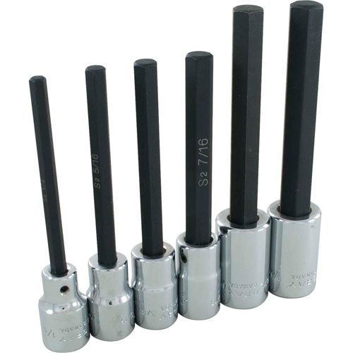 Hex Head Socket Set, Hex, 1/2" Drive, 6 Pcs Duraquip Inc