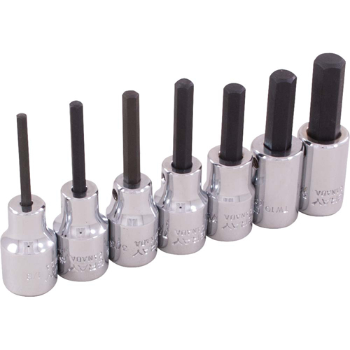 Hex Head Socket Set, Hex, 3/8" Drive, 7 Pcs Duraquip Inc