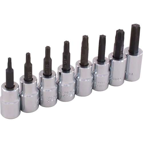 Jeu de douilles, Torx, Prise 3/8", 8 mrcx Duraquip Inc