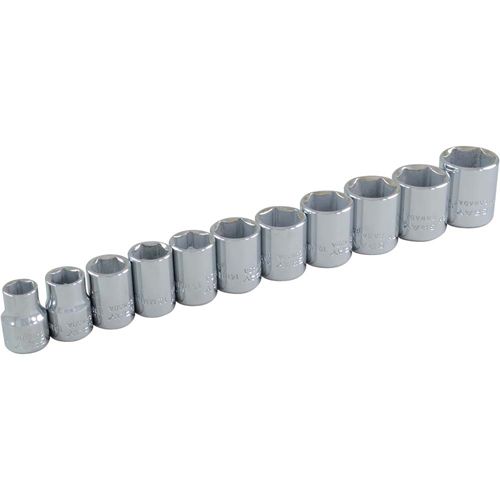 Socket Set, 11 Pcs, 3/8" Drive Size Duraquip Inc