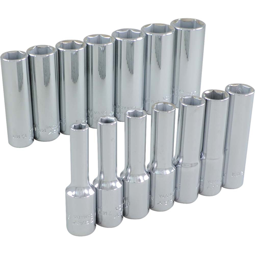 Socket Set, 14 Pcs, 3/8" Drive Size, Deep Duraquip Inc