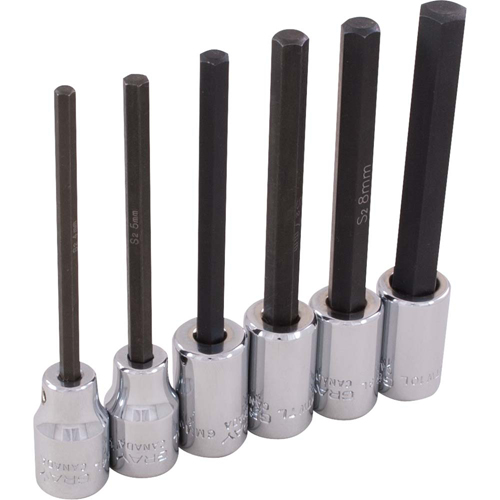 Hex Head Socket Set, Hex, 3/8" Drive, 6 Pcs Duraquip Inc