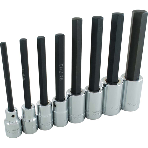 Hex Head Socket Set, Hex, 1/2" Drive, 8 Pcs Duraquip Inc