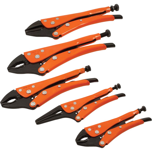 Straight Curved & Long Nose Locking Pliers Set, 5 Pieces Duraquip Inc