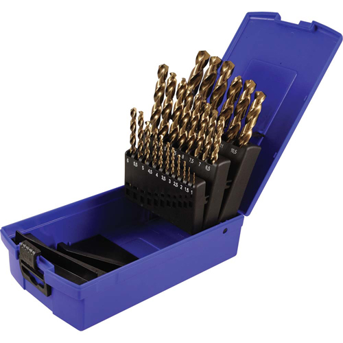 Drill Bit Set, 25 Pieces, High Speed Cobalt Duraquip Inc