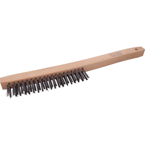 Brosse &agrave; r&eacute;curer industrielle &agrave; manche long, Acier, 3 x 19 rangs de fils, Longueur 14" Duraquip Inc