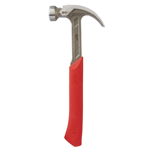 Curved Claw Smooth-Face Hammer, 20 oz., Solid Steel Handle, 14" L Duraquip Inc