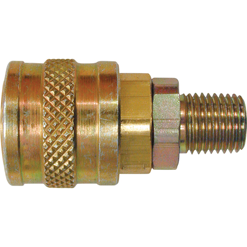 Raccords rapides - 1/4" industriel, &agrave; soupape/1 voie - Raccords automatiques, Laiton Duraquip Inc