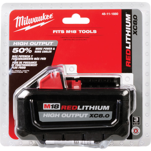 M18 Redlithium High Output XC8.0 Battery Pack, Lithium-Ion, 18 V, 8.0 Ah Duraquip Inc