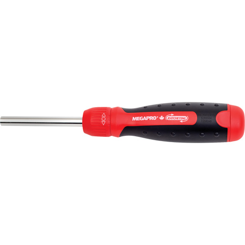 Ratcheting Tamperproof Screwdriver, 8-1/2" L, Cushion Grip Handle Duraquip Inc