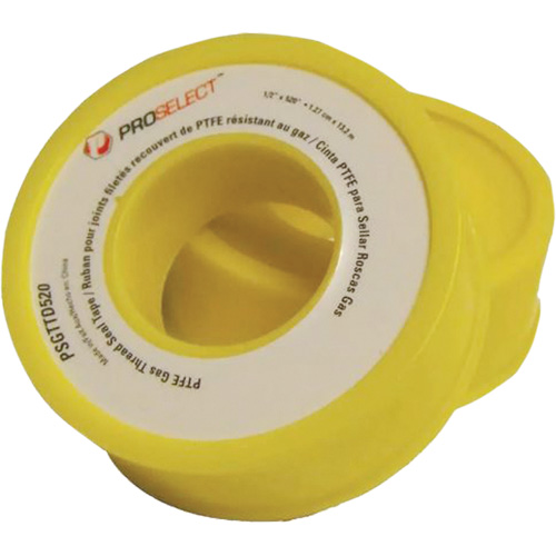 Ruban &agrave; filetage pour tuyau en PTFE pour industrie p&eacute;troli&egrave;re et gazi&egrave;re, 12,7 mm (1/2") x 6,6 m (21,67'), Jaune Duraquip Inc