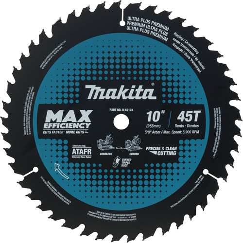 Lame de scie &agrave; onglets, 10", 45 dents, Pour Bois Duraquip Inc