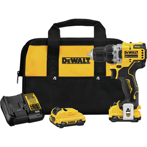 Xtreme Brushless Drill Driver Kit, Lithium-Ion, 12 V, 3/8" Chuck, 250 UWO Torque Duraquip Inc