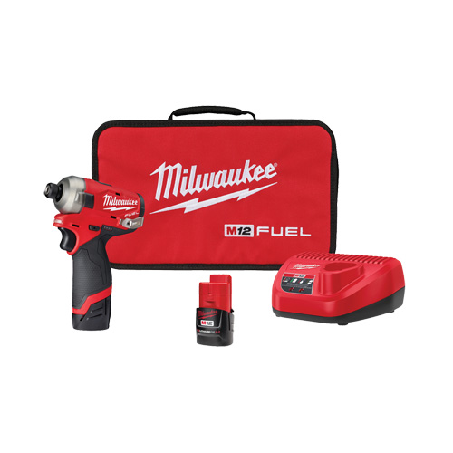 Ensemble de tournevis hexagonal hydraulique &agrave; percussion M12 Fuel Surge, 1/4", 450 lb-po Couple max., 12 V, Lithium-ion Duraquip Inc