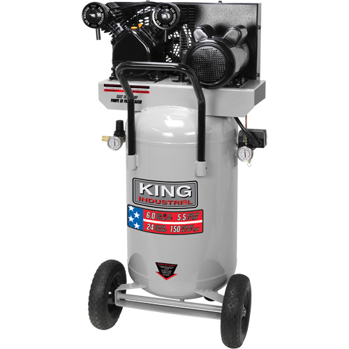 Air Compressor, Electric, 24 Gal. (29 US Gal), 150 PSI, 120/1/240/1 V Duraquip Inc