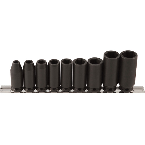 Jeu de douilles longues, 9 Mcx, Chocs, Prise de 3/8", Profond Duraquip Inc