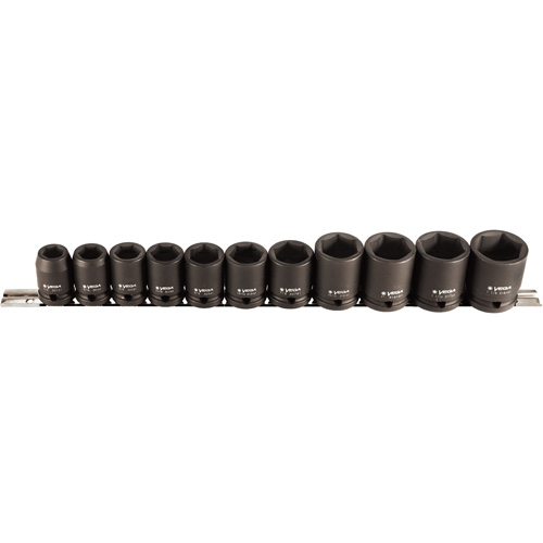 Socket Set, 11 Pcs, Impact, 1/2" Drive Size Duraquip Inc