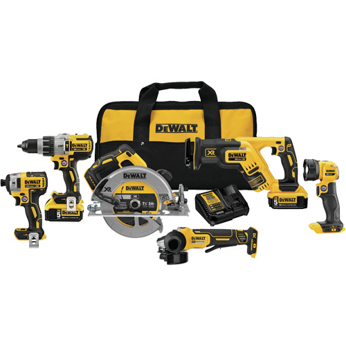 Max XR&reg; Brushless 6-Tool Combo Kit, Lithium-Ion, 20 V Duraquip Inc