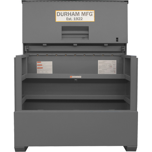 Piano Style Jobsite Storage Box, 60-1/2" W x 34-3/4" D x 49-3/8" H, Grey Duraquip Inc