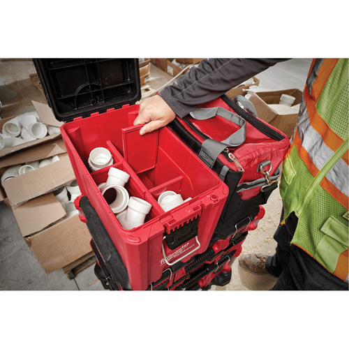Packout Compact Tool Box, 10" x 16-1/5" x 13", Black/Red Duraquip Inc