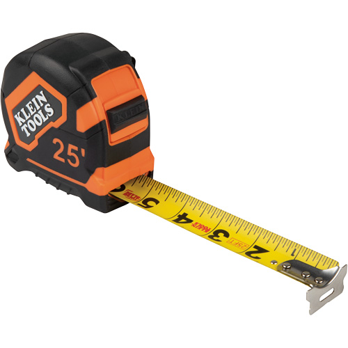 Tape Measure with Belt Clip, 25', 1/16" Graduations Duraquip Inc