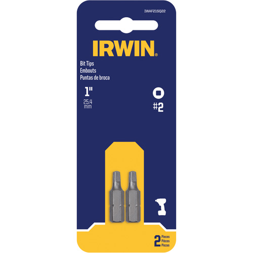 Embouts de tournevis &agrave; ins&eacute;rer, Carr&eacute;e, #2, Prise 1/4" Duraquip Inc