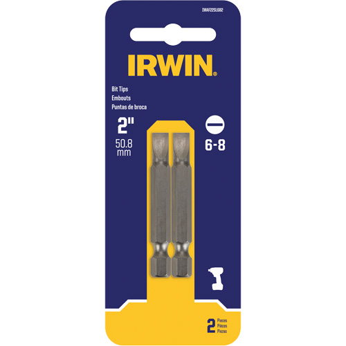 Embouts pour outils &eacute;lectriques, Fente, Embout 6 - 8, Prise 1/4", Longueur 2" Duraquip Inc