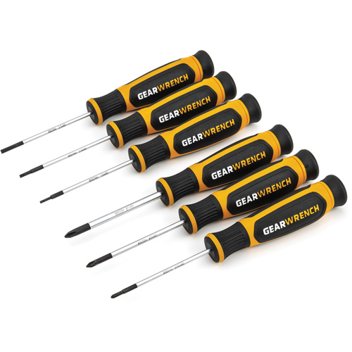 Jeu de mini tournevis &agrave; fente/Phillips &agrave; double mat&eacute;riaux, 6 mcx Duraquip Inc
