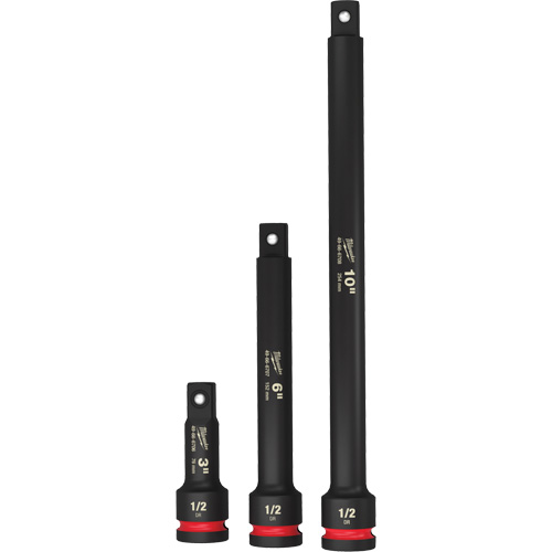 Shockwave Impact Duty Socket Extension Set, Impact, 1/2" Drive, 3"/6"/10" L Duraquip Inc