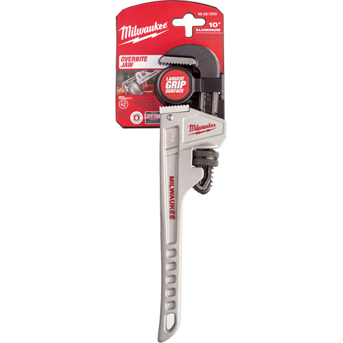 Pipe Wrench, 1-1/2" Jaw Capacity, 10" Long, Ergonomic Handle Duraquip Inc