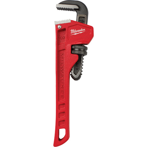 Pipe Wrench, 1" Jaw Capacity, 8" Long, Powder Coated Finish Duraquip Inc