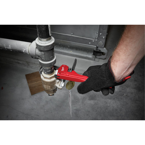 Pipe Wrench, 1" Jaw Capacity, 8" Long, Powder Coated Finish Duraquip Inc