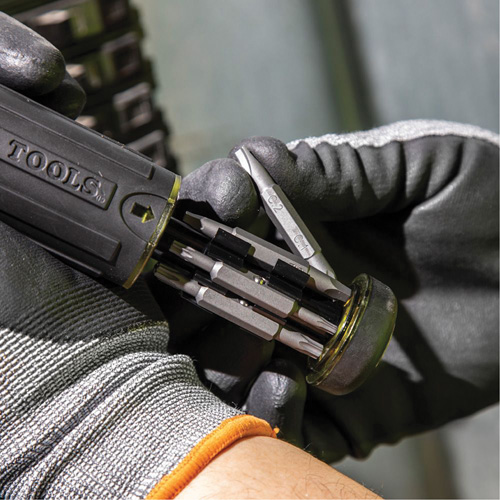 15-in-1 Multi-Bit Ratcheting Screwdriver, 8-3/4" L, Cushion Grip Handle Duraquip Inc