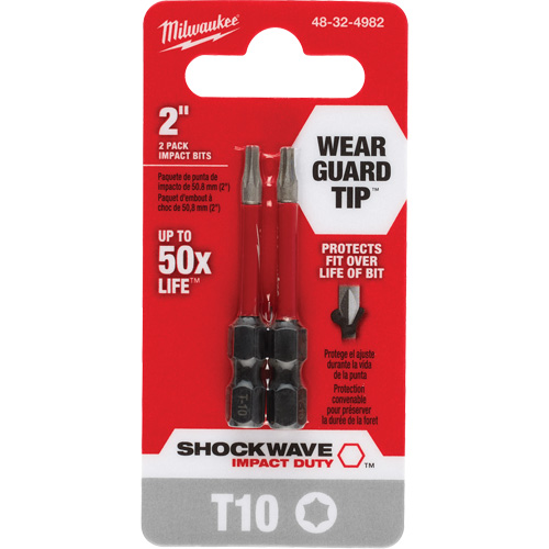 Shockwave Impact Duty Screwdriver Bit, Torx, T-10, 1/4" Drive Duraquip Inc