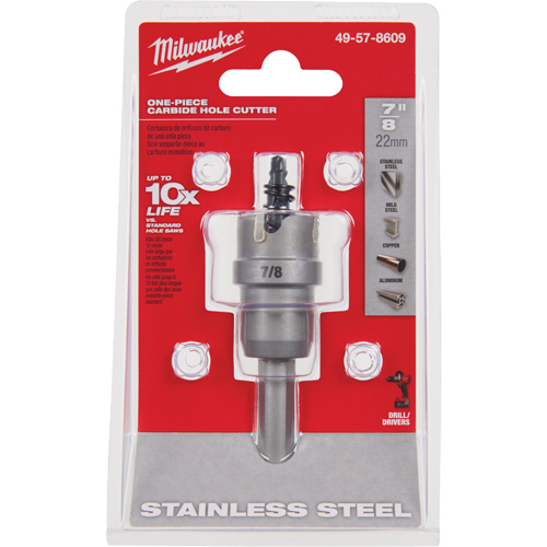 Scies-cloches au carbure monobloc, 7/8", Profondeur de la coupe de 3/16" Duraquip Inc