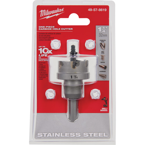 Scies-cloches au carbure monobloc, 1-1/4", Profondeur de la coupe de 3/16" Duraquip Inc