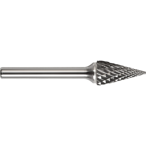 Drillco&reg; Magnum Double Cut Solid Carbide Burr, SM-3, 1/4" Dia., 1/4" Shank, 1" Depth of Cut Duraquip Inc