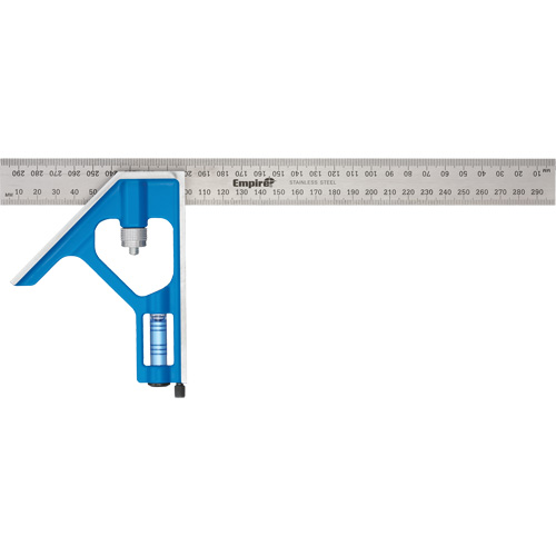 True Blue&reg; Combination Square, 12" L, Stainless Steel, Plain Duraquip Inc