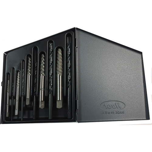 Jeu d'extracteurs de vis Drillco avec forets, Carbure, 10 Morcea Duraquip Inc