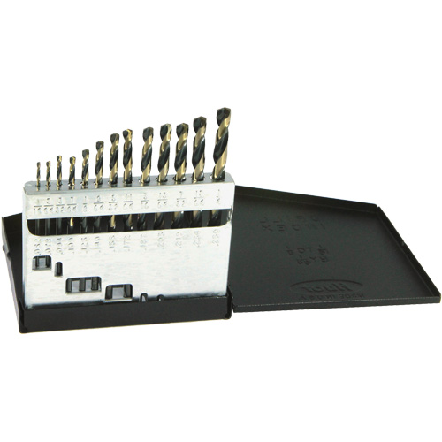 Jeu de forets m&eacute;triques courts DRILLCO, 13 morceaux, Acier rapide Duraquip Inc
