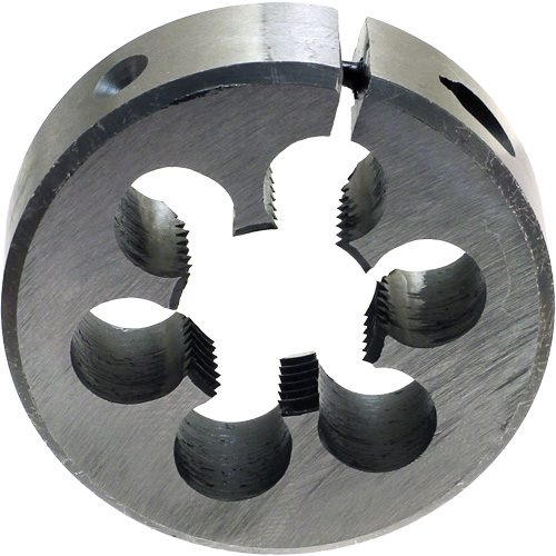 DRILLCO Round Adjustable Pipe Die, 1" Dia., 1/8"-27 Thread, High Speed Steel Duraquip Inc