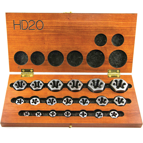 Drillco&reg; Hex Threading Die Set, 20 Pieces Duraquip Inc