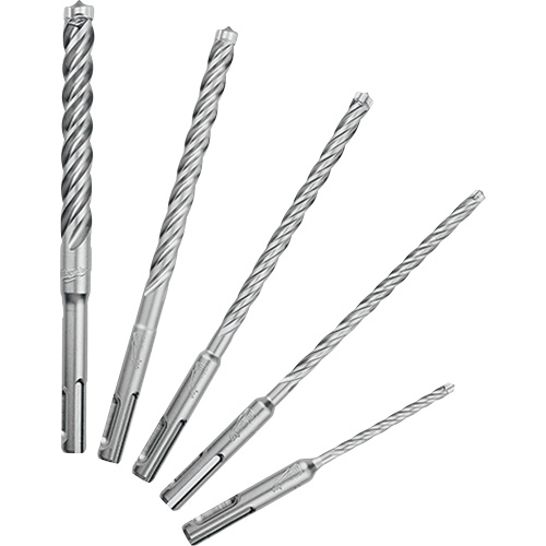 Trousse de forets &agrave; 4 cannelures pour perceuse &agrave; percussion MX4, 5 morceaux, Carbure Duraquip Inc