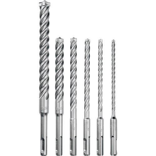MX4 4-Cutter Rotary Hammer Drill Bit Kit, 6 Pieces, Carbide Duraquip Inc