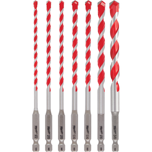 Shockwave Hammer Drill Bit Kit, 7 Pieces, Carbide Duraquip Inc